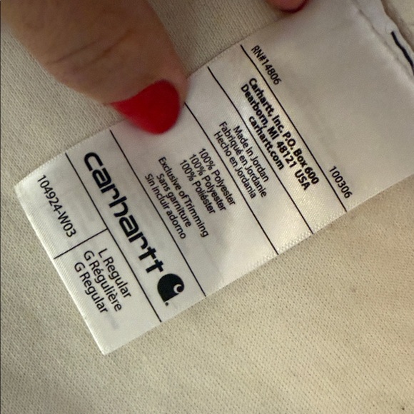 Carhartt White Fleece Vest with Brown Accents sz L - Picture 9 of 10